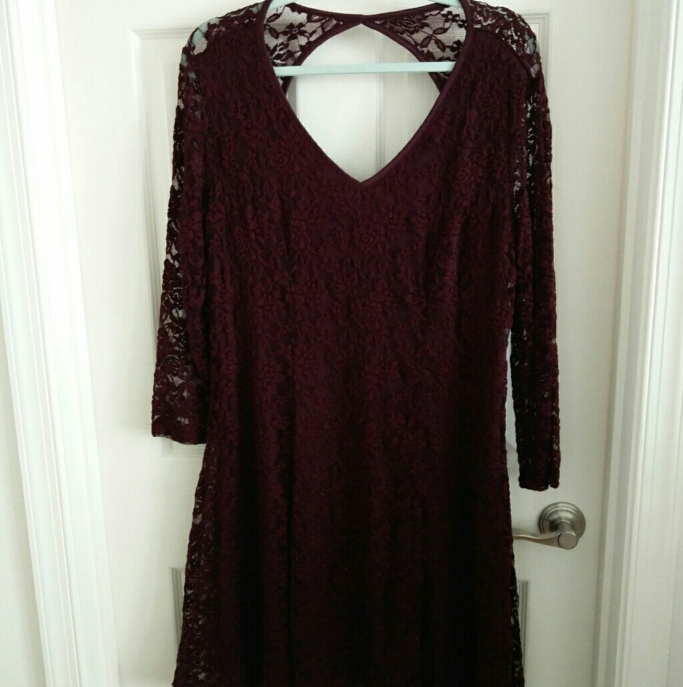 Maurice's Maroon lace dress - NWT